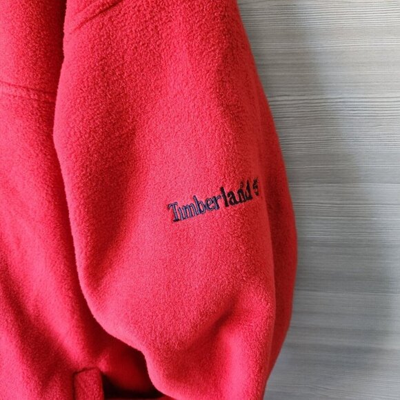 Timberland Mens Fleece Jacket Size 2X Full Zip Red Vintage 90s Y2K New w/tags - Picture 4 of 16